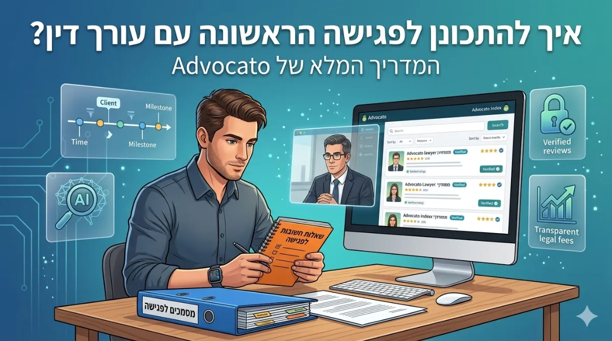 הכנה לפגישת ייעוץ ראשונה עם עורך דין - המדריך המלא של Advocato.